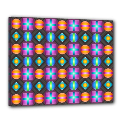 Squares Spheres Backgrounds Texture Canvas 20  X 16  (stretched) by HermanTelo