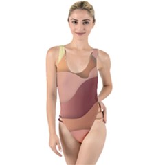 Autumn Copper Gradients High Leg Strappy Swimsuit by HermanTelo