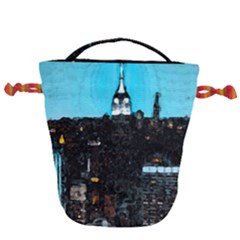 City Town Drawstring Bucket Bag by snowwhitegirl