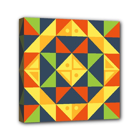 Background Geometric Color Plaid Mini Canvas 6  X 6  (stretched) by Mariart