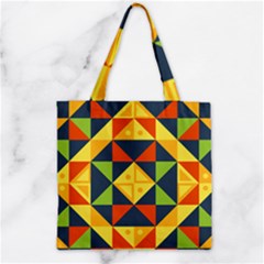 Background Geometric Color Plaid Zipper Grocery Tote Bag by Mariart