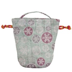 Background Christmas Vintage Old Drawstring Bucket Bag by HermanTelo