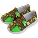 Blocks Cubes Green Kids  Lightweight Slip Ons View2