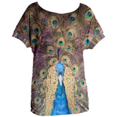 Bird Peacock Feather Women s Oversized Tee by HermanTelo