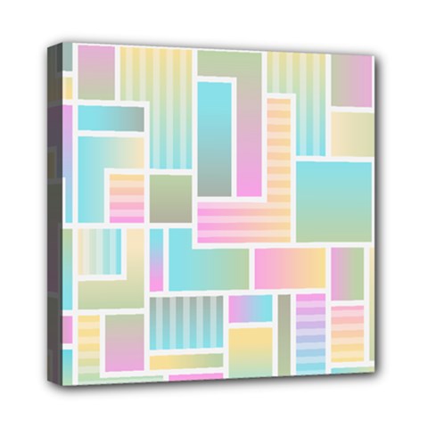 Color Blocks Abstract Background Mini Canvas 8  X 8  (stretched) by HermanTelo