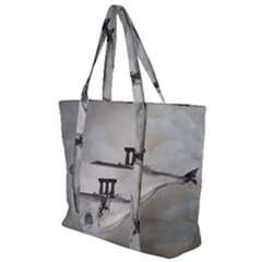 Awesome Whale In The Sky Zip Up Canvas Bag by FantasyWorld7