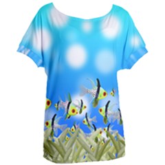Fish Underwater Sea World Women s Oversized Tee by HermanTelo