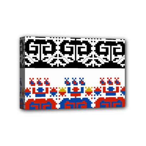 Folk Art Fabric Mini Canvas 6  X 4  (stretched) by HermanTelo