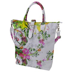 Flowers Floral Buckle Top Tote Bag by HermanTelo