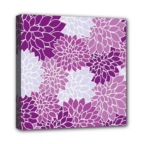 Floral Purple Mini Canvas 8  X 8  (stretched) by HermanTelo