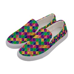 Geometric Triangle Women s Canvas Slip Ons by HermanTelo