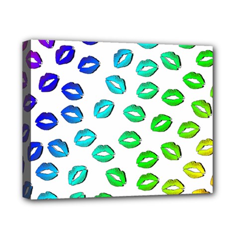 Kiss Mouth Lips Colors Canvas 10  X 8  (stretched) by HermanTelo