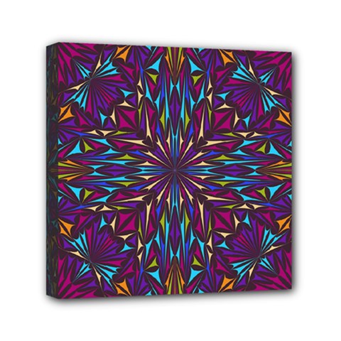 Kaleidoscope Triangle Curved Mini Canvas 6  X 6  (stretched) by HermanTelo
