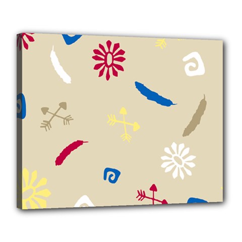 Pattern Culture Tribe American Canvas 20  X 16  (stretched) by HermanTelo