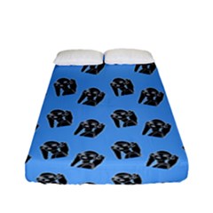 Girl Face Blue Fitted Sheet (full/ Double Size) by snowwhitegirl