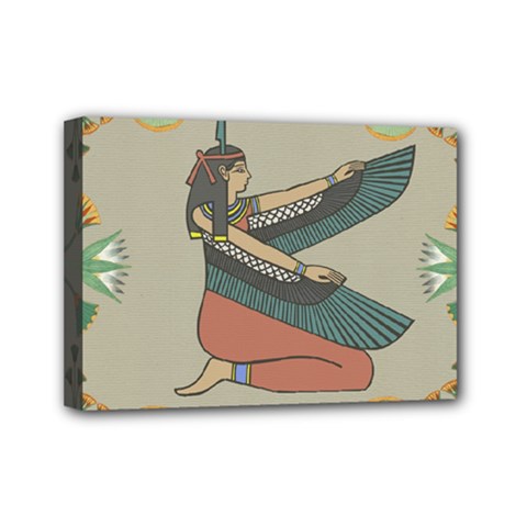 Egyptian Woman Wings Design Mini Canvas 7  X 5  (stretched) by Sapixe