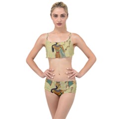 Egyptian Design Man Artifact Royal Layered Top Bikini Set by Sapixe