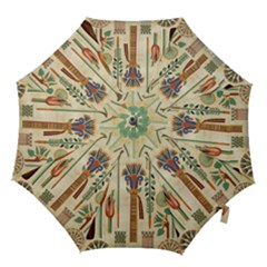 Egyptian Paper Papyrus Hieroglyphs Hook Handle Umbrellas (small) by Sapixe