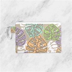 Pattern Leaves Banana Rainbow Canvas Cosmetic Bag (small) by HermanTelo