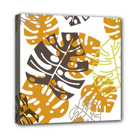 Pattern Leaves Mini Canvas 8  X 8  (stretched) by HermanTelo