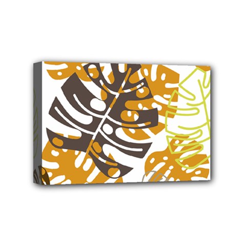 Pattern Leaves Mini Canvas 6  X 4  (stretched) by HermanTelo
