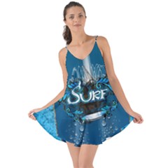 Sport, Surfboard With Water Drops Love The Sun Cover Up by FantasyWorld7