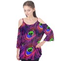 Peacock Feathers Color Plumage Flutter Tees View1
