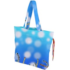 Sea Underwater Life Fish Drawstring Tote Bag by HermanTelo