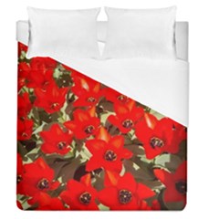 Columbus Commons Red Tulips Duvet Cover (queen Size) by Riverwoman