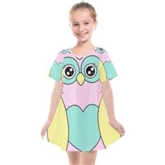 Sowa Child Owls Animals Kids  Smock Dress by Sapixe