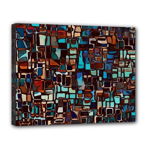Stained Glass Mosaic Abstract Canvas 14  X 11  (stretched) by Sapixe