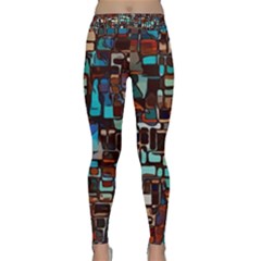Stained Glass Mosaic Abstract Classic Yoga Leggings by Sapixe