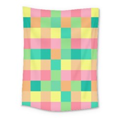 Checkerboard Pastel Squares Medium Tapestry by Sapixe