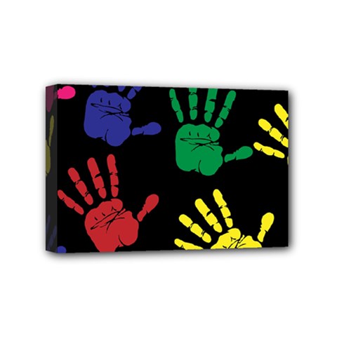 Handprints Hand Print Colourful Mini Canvas 6  X 4  (stretched) by Sapixe