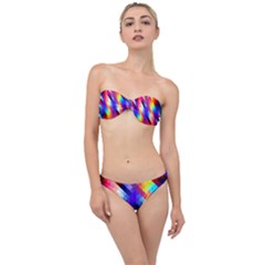 Abstract Blue Background Colorful Pattern Classic Bandeau Bikini Set by Bajindul