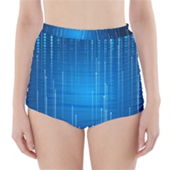 Abstract Rain Space High-waisted Bikini Bottoms by Bajindul