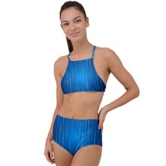 Abstract Rain Space High Waist Tankini Set by Bajindul