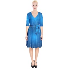 Abstract Rain Space Wrap Up Cocktail Dress by Bajindul