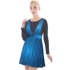 Abstract Rain Space Plunge Pinafore Velour Dress by Bajindul