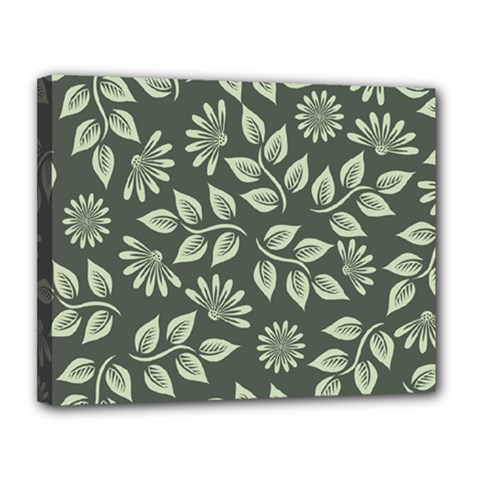 Flowers Pattern Spring Nature Canvas 14  X 11  (stretched) by Bajindul