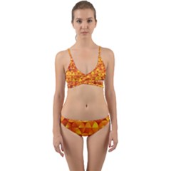 Background Triangle Circle Abstract Wrap Around Bikini Set by Bajindul