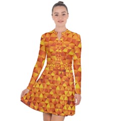Background Triangle Circle Abstract Long Sleeve Panel Dress by Bajindul
