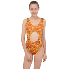 Background Triangle Circle Abstract Center Cut Out Swimsuit by Bajindul