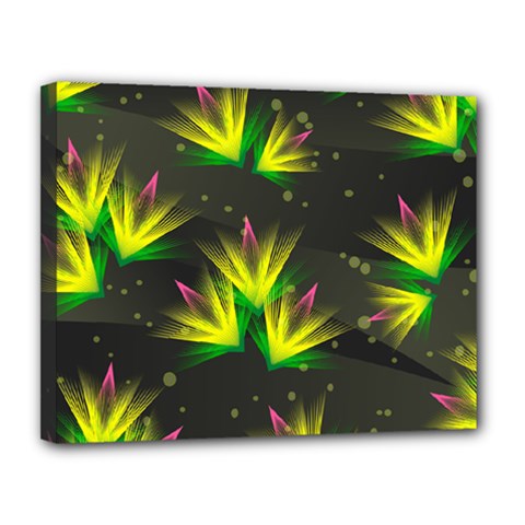 Floral Abstract Lines Canvas 14  X 11  (stretched) by Bajindul