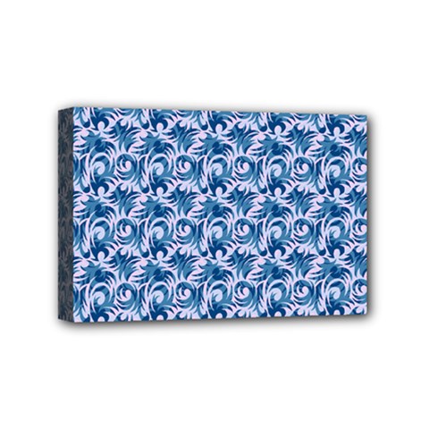Blue Pattern Scrapbook Mini Canvas 6  X 4  (stretched) by Bajindul