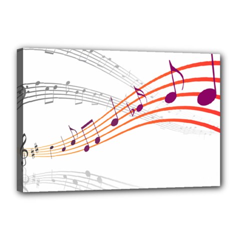 Music Notes Clef Sound Canvas 18  X 12  (stretched) by Bajindul