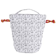 Music Notes Background Wallpaper Drawstring Bucket Bag by Bajindul