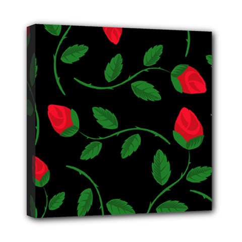 Roses Flowers Spring Flower Nature Mini Canvas 8  X 8  (stretched) by Bajindul