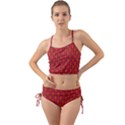 Pattern Red Background Structure Mini Tank Bikini Set View1