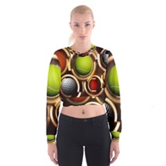 Sport Ball Tennis Golf Football Cropped Sweatshirt by Bajindul